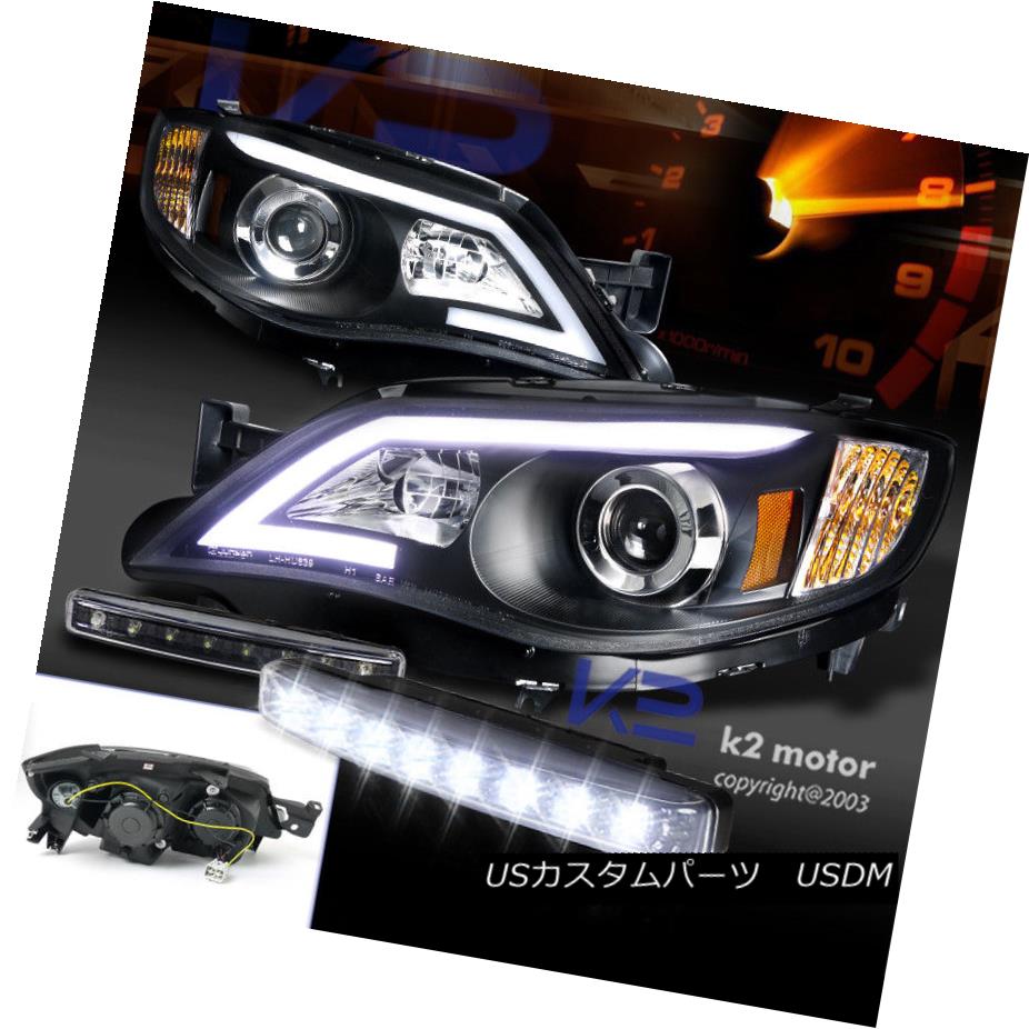 ヘッドライト For 08-14 Impreza WRX 08-11 Outback Projector Headlight Black+LED Bumper DRL 08-14 Impreza WRX 08-11アウトバックプロジェクターヘッドライトブラック+ LEDバンパーDRL 【並行輸入品】