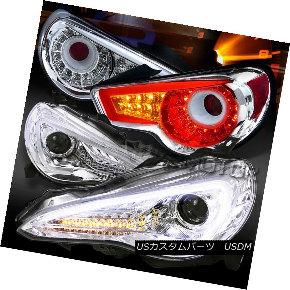 ヘッドライト 12-16 Scion FR-S Chrome LED DRL Signal Projector Headlights+Clear LED Tail Lamps 12-16 Scion FR-SクロームLED DRLシグナルプロジェクターヘッドライト+ Cle ar LEDテールランプ 【並行輸入品】