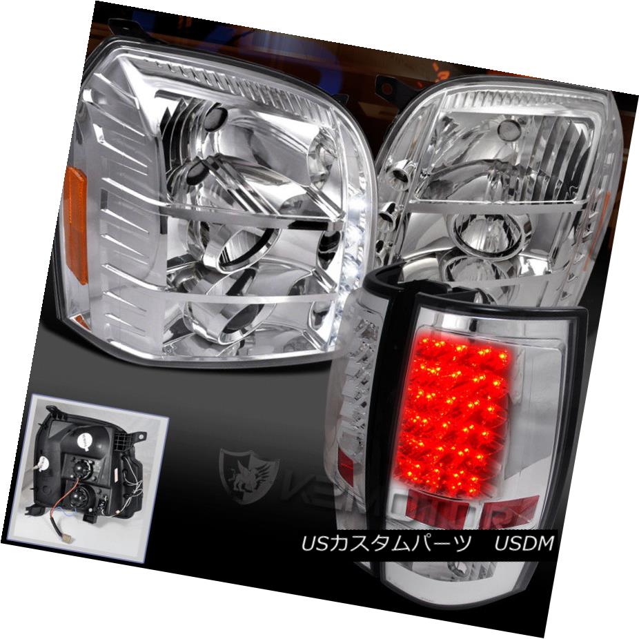 ヘッドライト 2007-2014 Yukon XL 1500/2500 Projector Chrome Headlight DRL+Clear LED Tail Light 2007-2014 Yukon XL 1500/2500プロジェクタークロームヘッドライトDRL +クリアLEDテールライト 【並行輸入品】