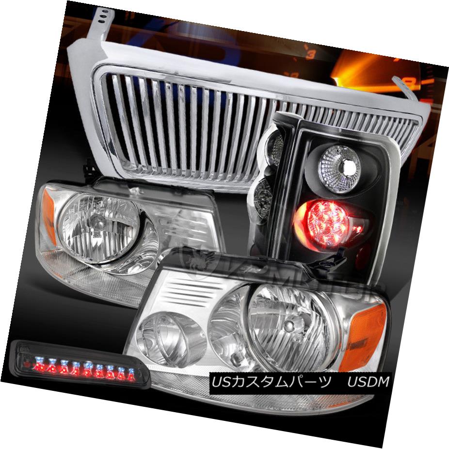 新品同様 ライト ランプ Bla F150クロームヘッドライト 04 08 Grille Light Chrome Brake 3rd Tail Smoke Led Headlights Black Chrome F150 04 08 ヘッドライト Ledテール スモーク第3ブレーキ ライト クロームグリル Ck