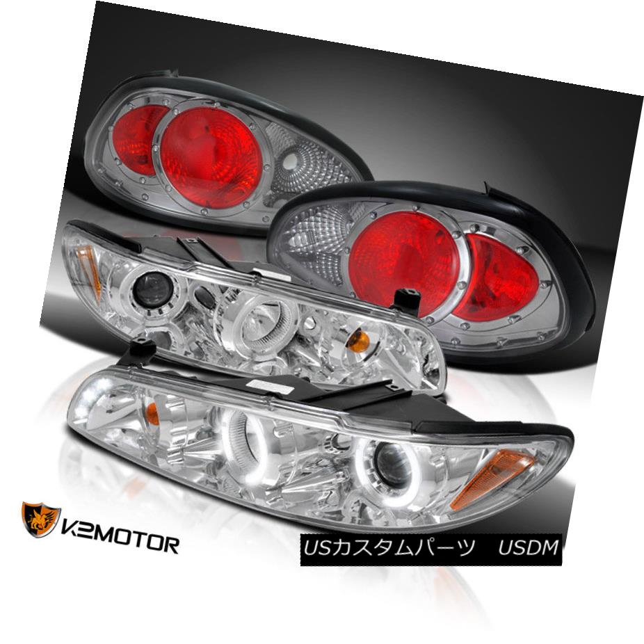 ヘッドライト 97-03 Grand Prix Chrome Dual Halo LED Projector Headlights+Smoke Tail Lamps 97-03グランプリクロームデュアルハローLEDプロジェクターヘッドライト+スモーキー keテールランプ 【並行輸入品】