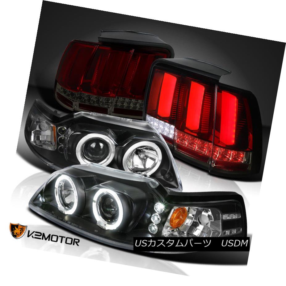 ヘッドライト Black 99-04 Mustang Halo Projector Headlights+Sequential LED Tail Lights Red 黒99-04 Mustang Haloプロジェクターヘッドライト+ Seq uential LEDテールライト赤 【並行輸入品】