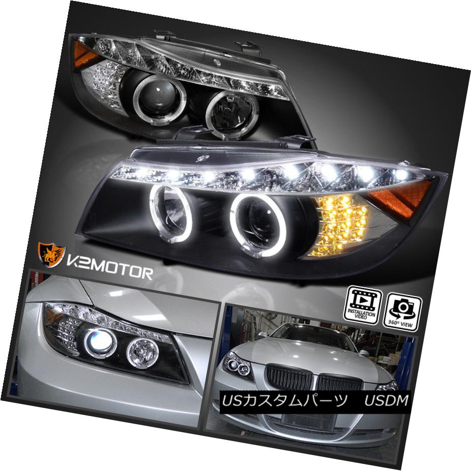 ヘッドライト Black 2006-2008 BMW E90 325i 330i Sedan DRL Projector Headlights+LED Turn Signal ブラック2006-2008 BMW E90 325i 330iセダンDRLプロジェクターヘッドライト+ LEDターンシグナル 【並行輸入品】