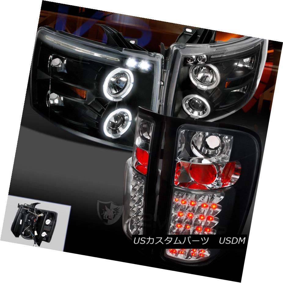 ヘッドライト Black Halo Projector DRL Headlight+LED Tail Brake Light Silverado Truck 2007-14 ブラックハロープロジェクターDRLヘッドライト+ LEDテールブレーキライトシルバードトラック2007-14 【並行輸入品】