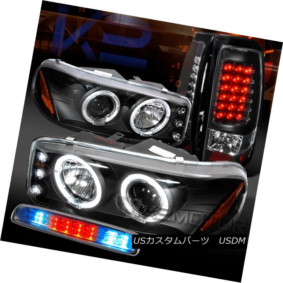 ヘッドライト 99-03 GMC Sierra Black Projector Headlights+LED Tail Lamps+Clear LED 3rd Brake 99-03 GMC Sierraブラックプロジェクターヘッドライト+ LEDテールランプ+クリアLED第3ブレーキ 【並行輸入品】