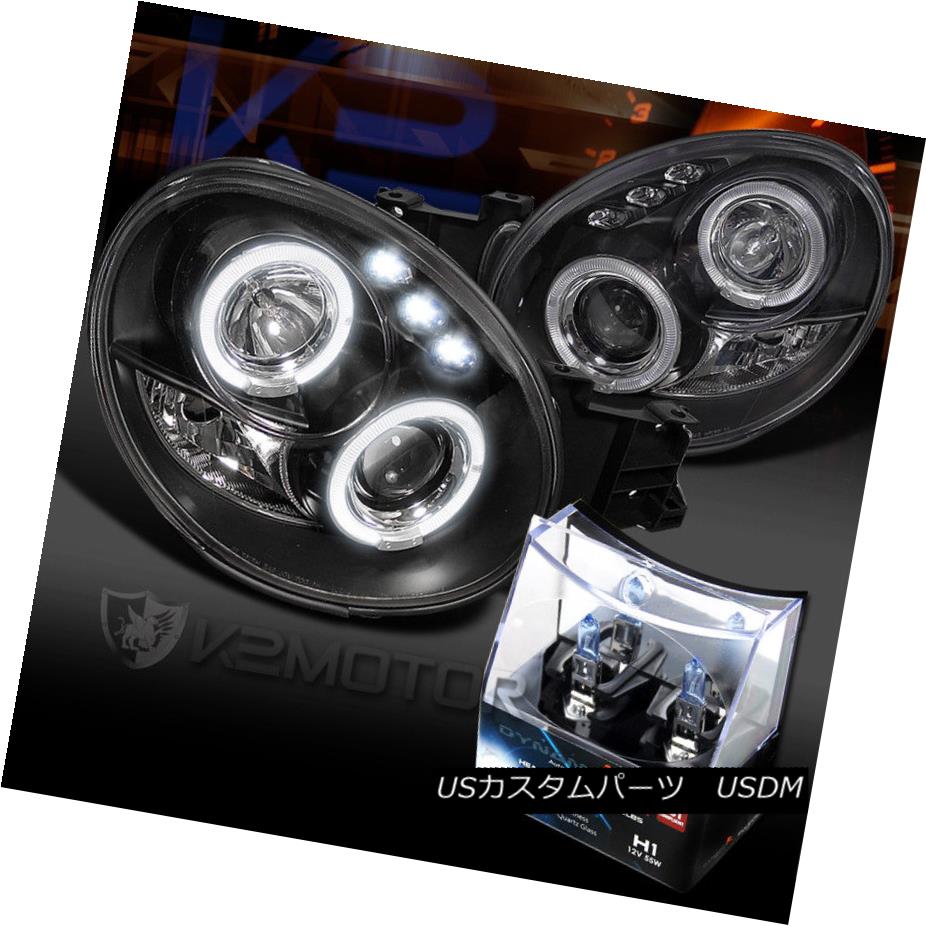 ヘッドライト For 02-03 Subaru Impreza WRX Blk Halo LED Projector Headlights+H1 Halogen Bulbs 02-03スバルインプレッサWRX Blk Halo LEDプロジェクターヘッドライト+ H1ハロゲン電球 【並行輸入品】