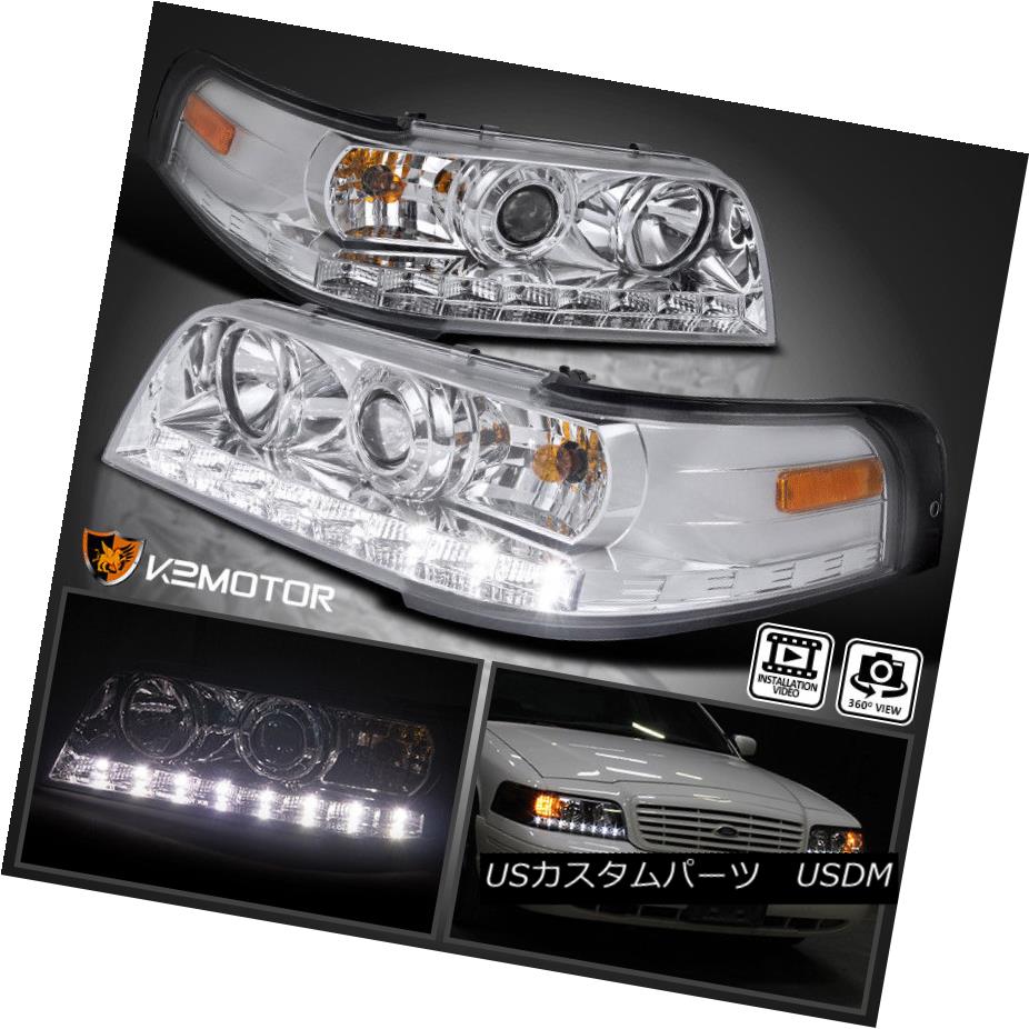 公式の店舗 ライト ランプ Led Victoria Crown Ford 1998 11 ヘッドライト Drl Drlプロジェクターヘッドライト左 右 1998 11年フォードクラウンビクトリアled Left Right Headlights Projector Sercomedsa Cl