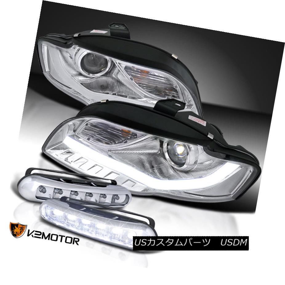 ヘッドライト For 06-08 Audi A4 BMW Style LED Strips Projector Headlights+LED DRL Fog Lamp 06-08 Audi A4 BMWスタイルLEDストリッププロジェクターヘッドライト+ LED DRLフォグランプ 【並行輸入品】