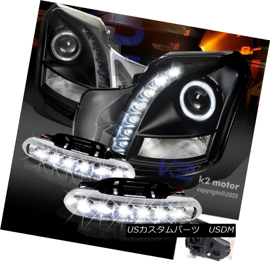 ヘッドライト 03-07 CTS V Halo SMD Strip Projector Black Headlights+LED DRL Bumper Fog Lamps 03-07 CTS V Halo SMDストリッププロジェクターブラックヘッドライト+ LED DRLバンパーフォグランプ 【並行輸入品】