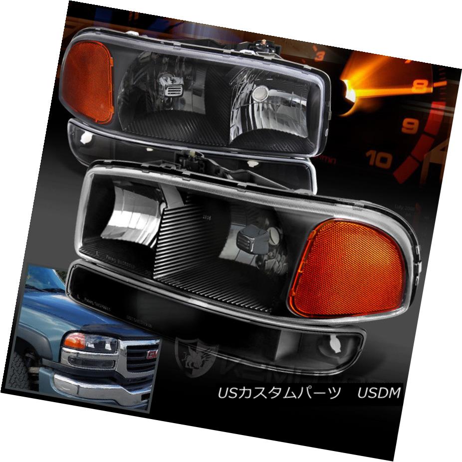 ヘッドライト 1999-2006 GMC Sierra Yukon Black Headlights+Bumper Signal Lights Left+Right 4PC 1999-2006 GMC Sierra Yukonブラックヘッドライト+ Bum シグナルライト1本あたりの左右4PC 【並行輸入品】 32,175円