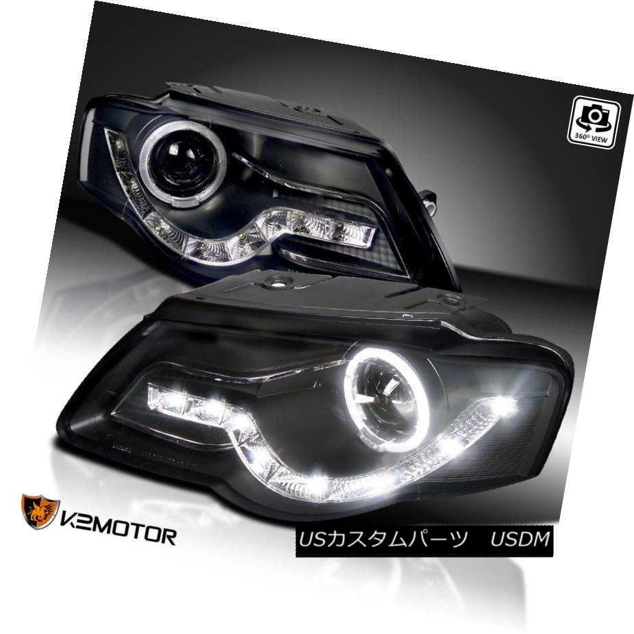 ヘッドライト Fit 06-10 Passat B6 Black Halo Projector Headlights+Daytime Running DRL Lamps フィット06-10パサートB6ブラックハロープロジェクターヘッドライト+日 時間DRLランプの実行 【並行輸入品】