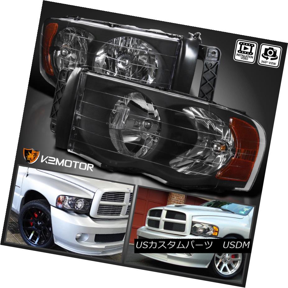 ヘッドライト 2002-2005 Dodge Ram 1500 2003-2005 Ram 2500 3500 Black Headlights Left+Right 2002-2005 Dodge Ram 1500 2003-2005 Ram 2500 3500ブラックヘッドライトLeft + Right 【並行輸入品】