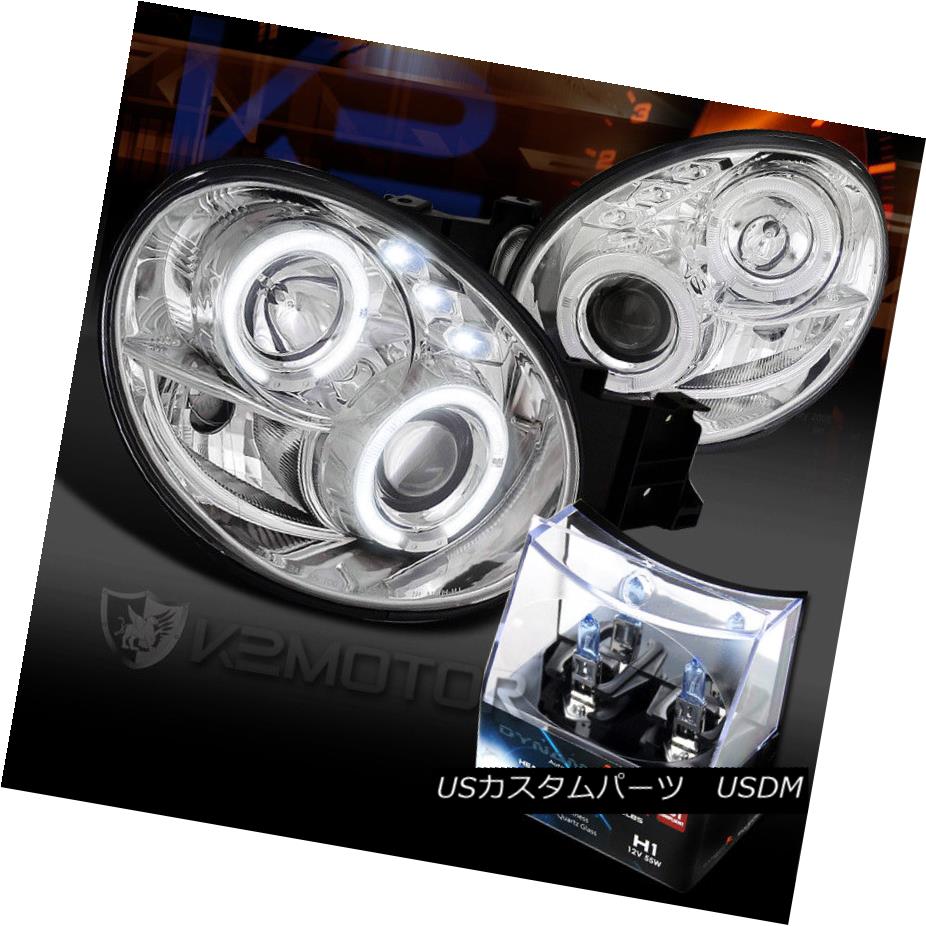 ヘッドライト For 02-03 Subaru Impreza WRX Halo LED Projector Headlights+H1 Halogen Bulbs 02-03スバルインプレッサWRXハローLEDプロジェクターヘッドライト+ H1ハロゲン電球 【並行輸入品】