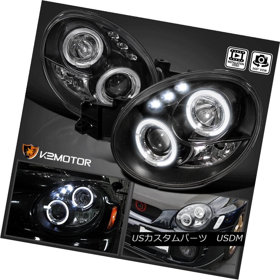 ヘッドライト For 02-03 Subaru Impreza WRX Outback Dual Halo LED Projector Headlights Black 02-03スバルインプレッサWRXアウトバックデュアルヘイロープロジェクターヘッドライトブラック 【並行輸入品】