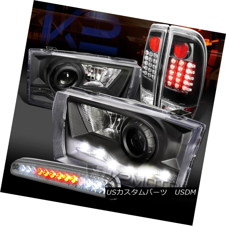 ヘッドライト 99-04 F250 SuperDuty Black SMD DRL Projector Headlights+LED Tail 3rd Brake Lamps 99-04 F250 SuperDutyブラックSMD DRLプロジェクターヘッドライト+ LEDテール第3ブレーキランプ 【並行輸入品】