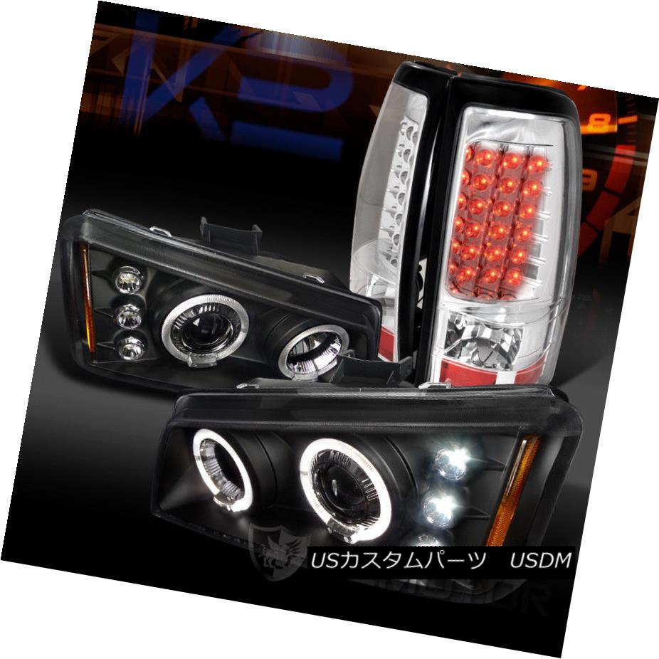 ヘッドライト 03-06 Silverado 1500 Black Dual Halo Projector Headlights+Clear LED Tail Lamps 03-06 Silverado 1500 Blackデュアル・ハロー・プロジェクター・ヘッドライト+ Cle ar LEDテールランプ 【並行輸入品】