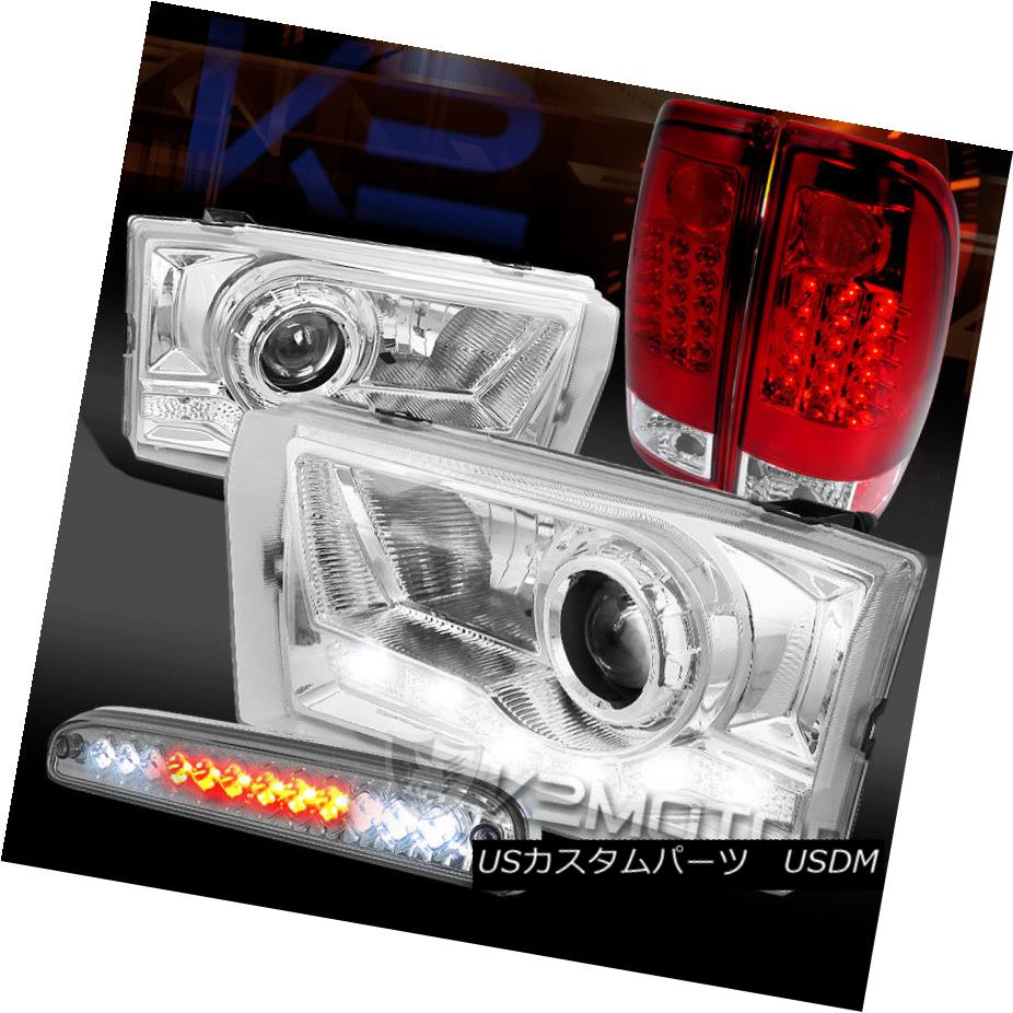 ヘッドライト 99-04 F250 SD SMD DRL Projector Headlights+3rd Brake+Red/Clear LED Tail Lamp 99-04 F250 SD SMD DRLプロジェクターヘッドライト+第3ブレーキ+赤色/青色 r LEDテールランプ 【並行輸入品】