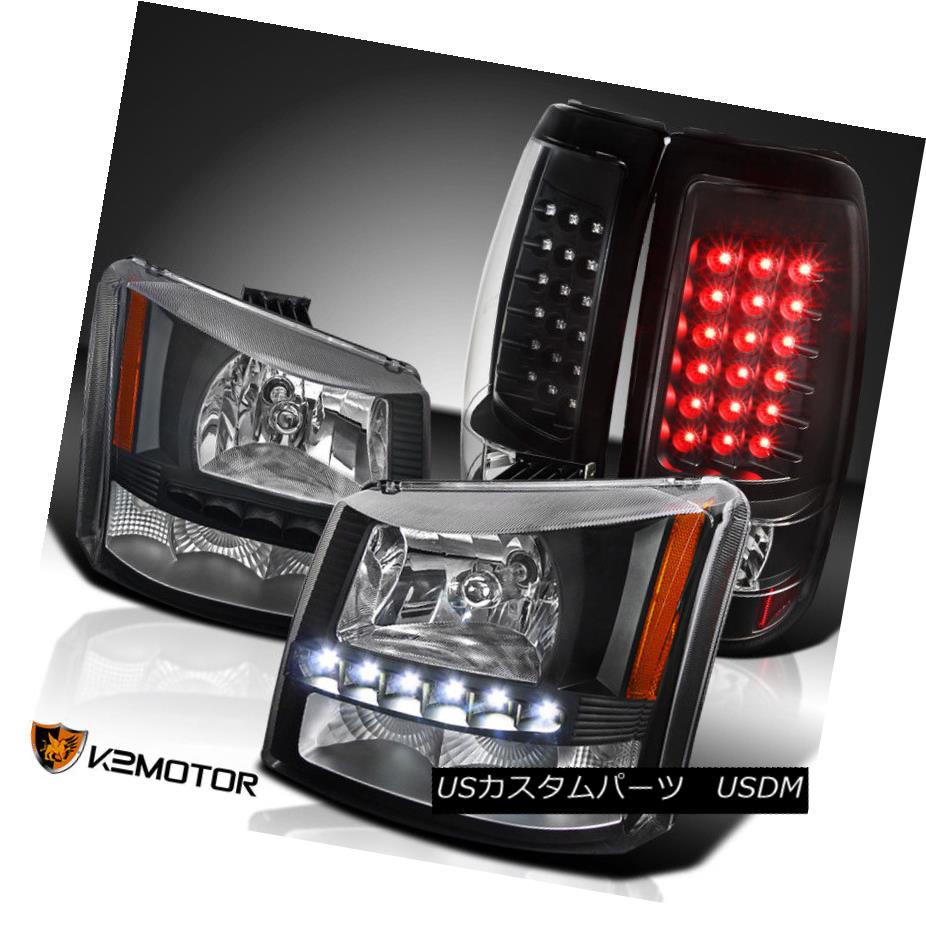 ヘッドライト 2003-2006 Chevy Silverado 1PC Black SMD LED Crystal Headlights+LED Tail Lamps 2003-2006シボレーシルバラード1PCブラックSMD LEDクリスタルヘッドライト+ LEDテールランプ 【並行輸入品】