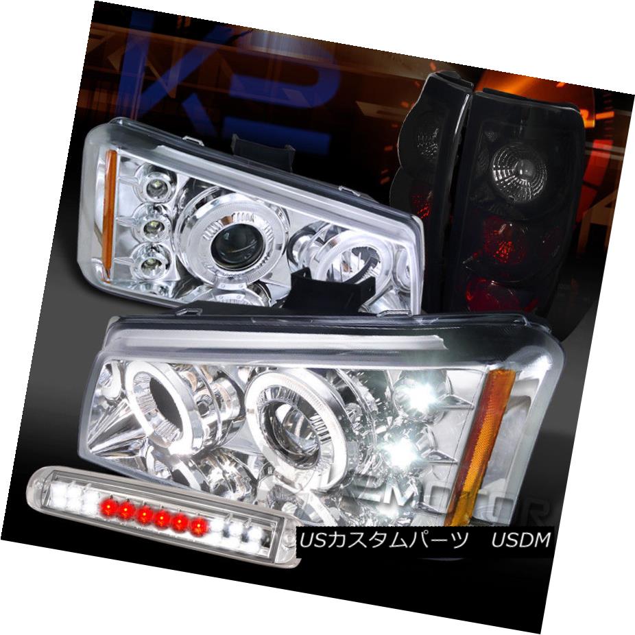 ヘッドライト 03-06 Silverado Clear Halo Projector Headlight+3rd Stop+Piano Black Tail Lamps 03-06 Silverado Clear Haloプロジェクターヘッドライト+ 3ストップ+ピアノブラックテールランプ 【並行輸入品】