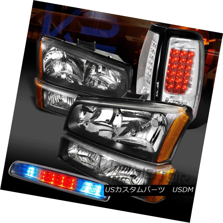 ヘッドライト 03-06 Silverado Black Head Bumper Lights+Clear LED Tail 3rd Stop Lamps 03-06 Silverado Blackヘッドバンパーライト+クリアLEDテール3rdストップランプ 【並行輸入品】