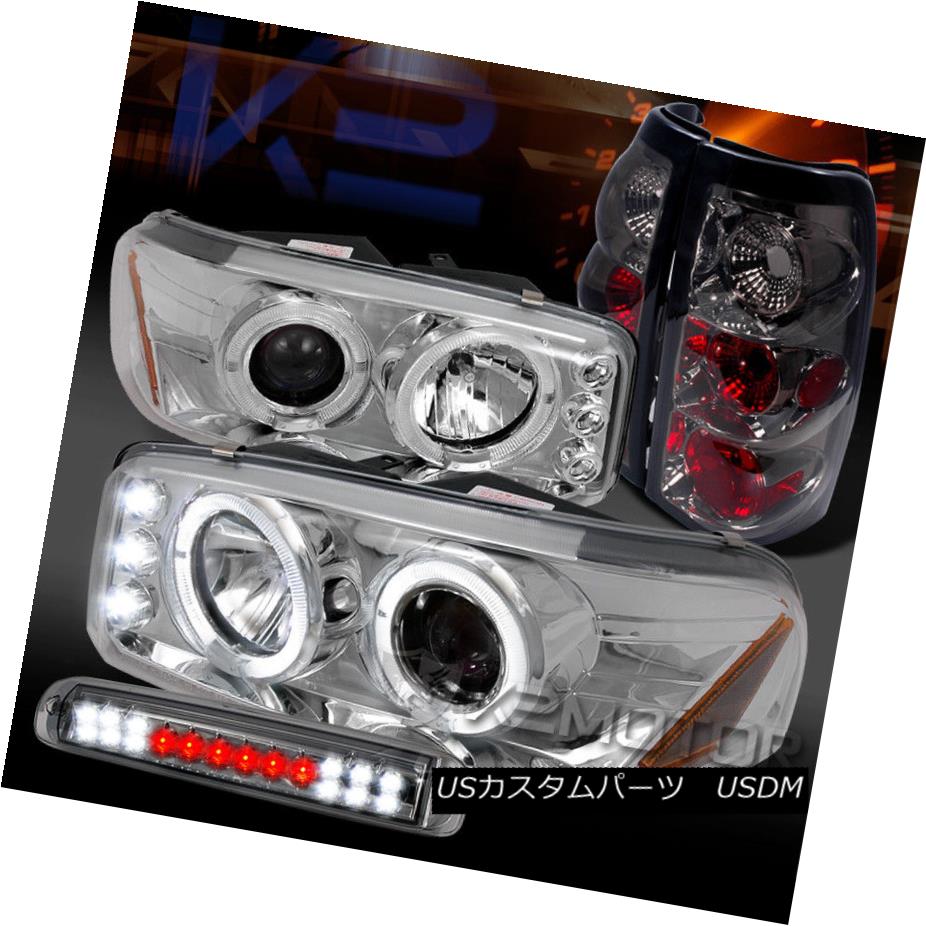 ヘッドライト 99-03 Sierra Chrome Halo Projector Headlight+Smoke Tail Lamps+LED 3rd Brake 99-03シエラクロームハロープロジェクターヘッドライト+スモーク eテールランプ+ LED第3ブレーキ 【並行輸入品】