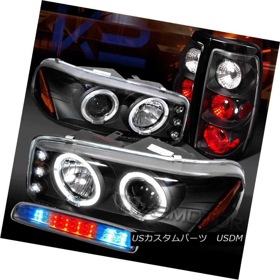 ヘッドライト GMC 04-06 Sierra Black Projector Headlights+Tail Lamps+Clear LED 3rd Brake GMC 04-06シエラブラックプロジェクターヘッドライト+タイ lランプ+クリアLED第3ブレーキ 【並行輸入品】