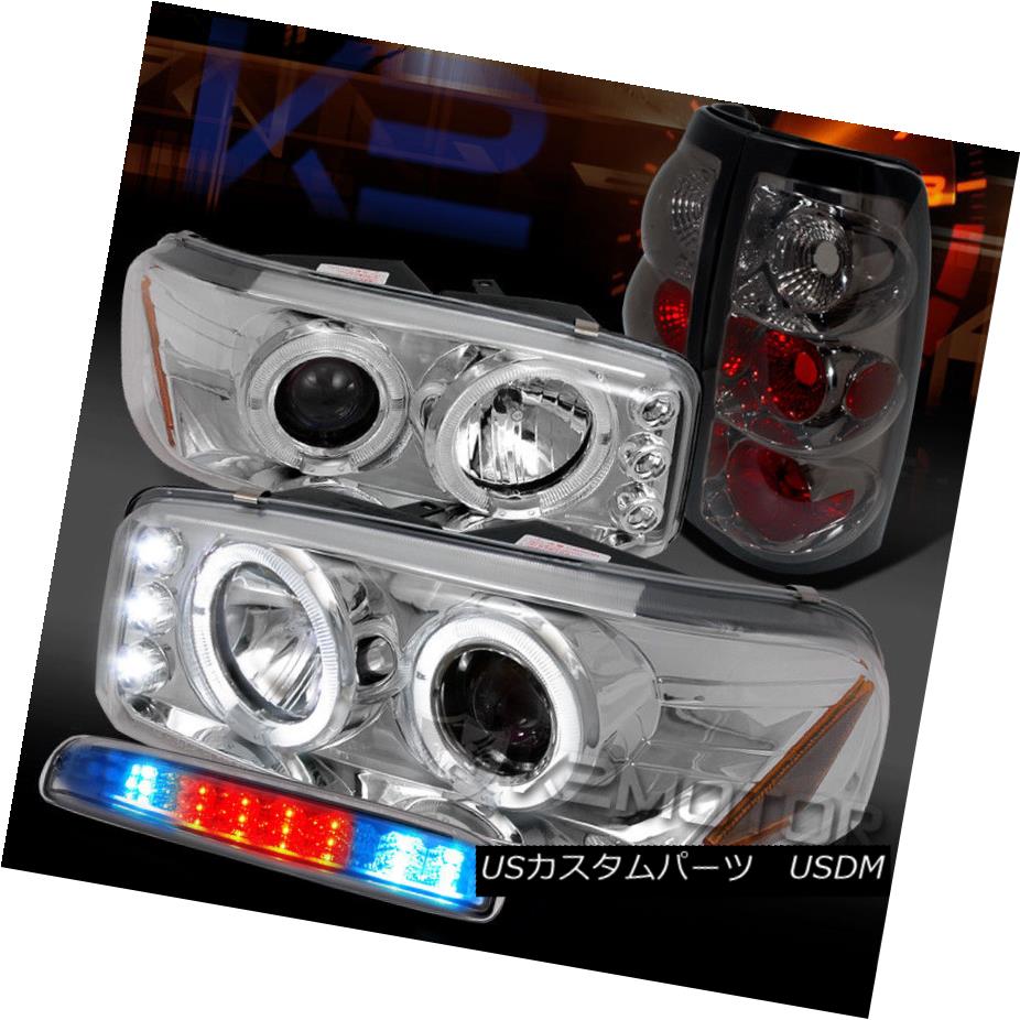 ヘッドライト 04-06 GMC Sierra Chrome Projector Headlights+LED 3rd Brake+Smoke Tail Lamps 04-06 GMCシエラクロームプロジェクターヘッドライト+ LED第3ブレーキ+煙テールランプ 【並行輸入品】