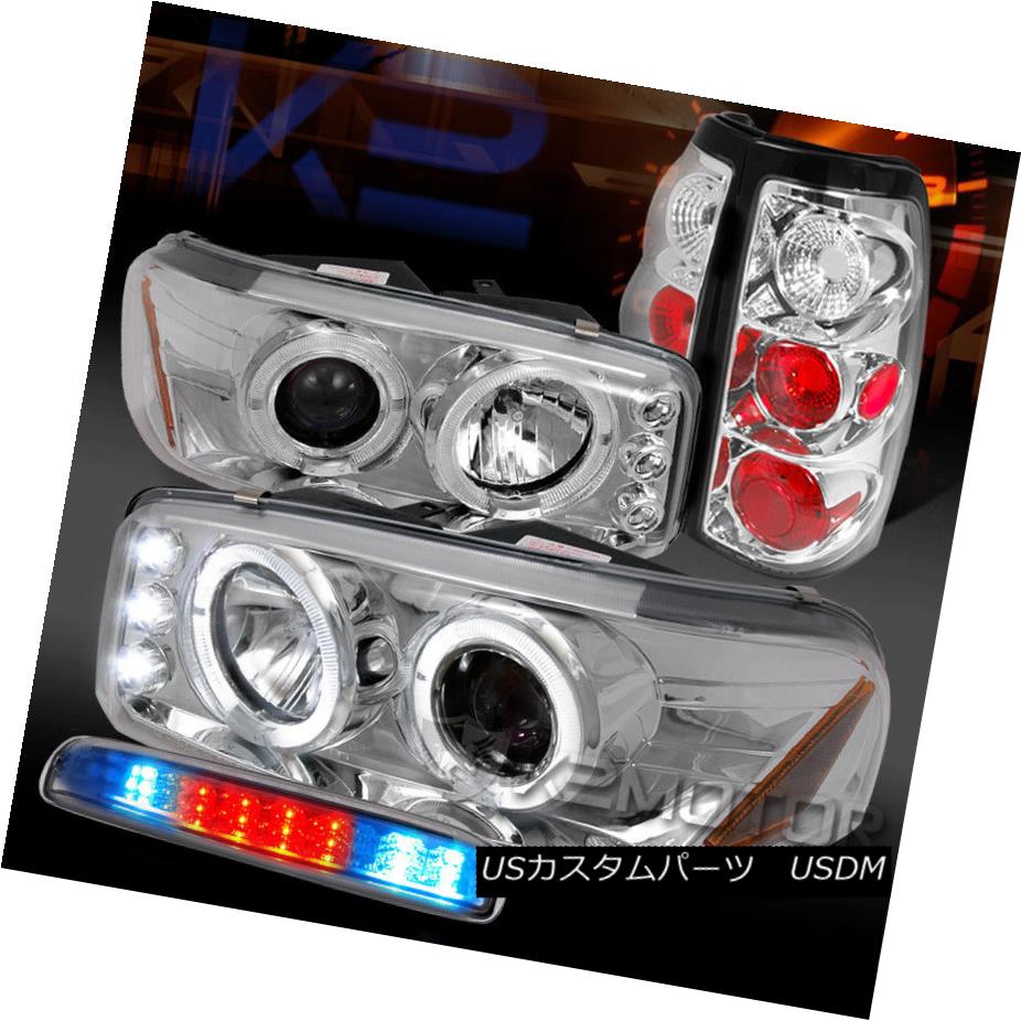 ヘッドライト 04-06 GMC Sierra Chrome Projector Headlights+Tail Lamps+LED 3rd Brake 04-06 GMCシエラクロームプロジェクターヘッドライト+タイ lランプ+ LED第3ブレーキ 【並行輸入品】