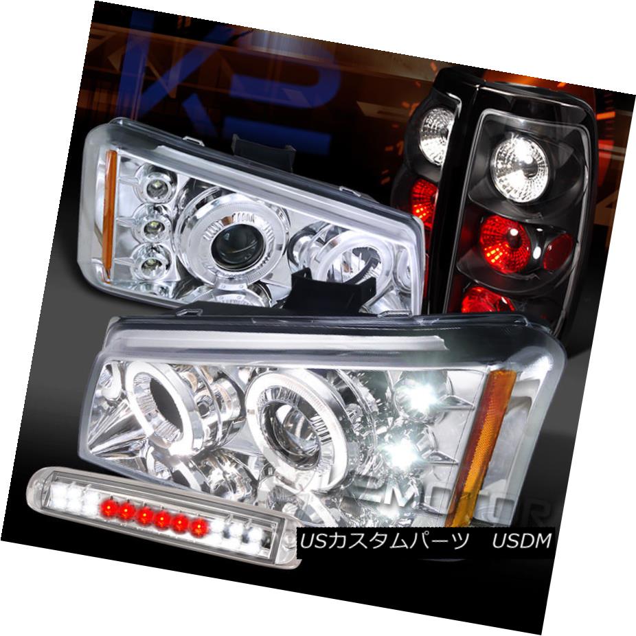 ヘッドライト 03-06 Silverado Clear Halo Projector Headlight+LED 3rd Stop+Black Tail Lamps 03-06 Silverado Clear Haloプロジェクターヘッドライト+ LED 3ストップ+ブラックテールランプ 【並行輸入品】