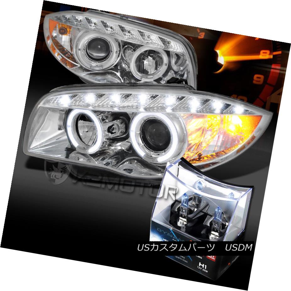 ヘッドライト 07-13 BMW E82/88 Coupe Chrome LED Halo Projector Headlights+H1 Halogen Bulbs 07-13 BMW E82 / 88クーペクロームLEDハロープロジェクターヘッドライト+ H1ハロゲン電球 【並行輸入品】