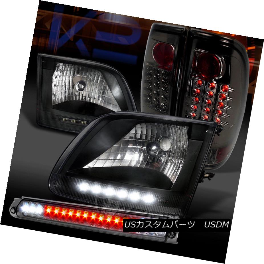 ヘッドライト 97-03 Ford F150 Black LED Headlights+Smoke LED Tail Lights+Smoke 3rd Brake Light 97-03 Ford F150ブラックLEDヘッドライト+スモーキー ke LEDテールライト+スモーク3ブレーキライト 【並行輸入品】