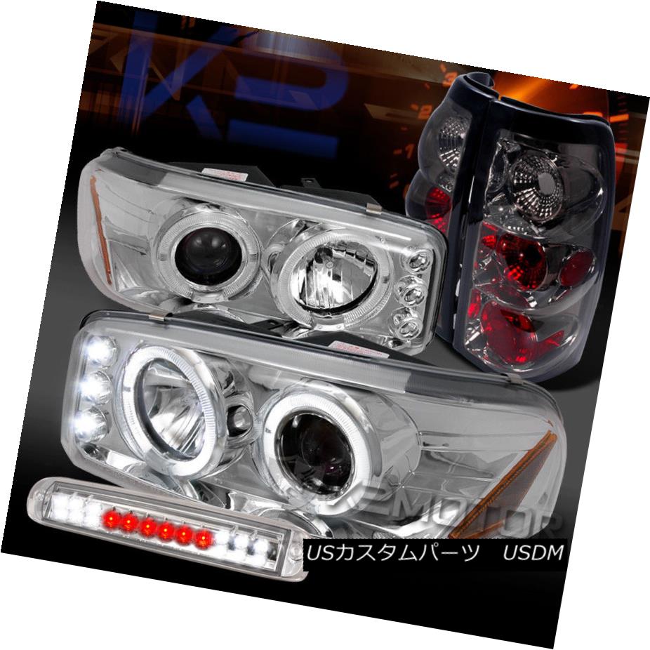 ヘッドライト 99-03 Sierra Chrome Projector Headlights+LED 3rd Brake+Smoke Tail Lamps 99-03シエラクロームプロジェクターヘッドライト+ LED第3ブレーキ+煙テールランプ 【並行輸入品】