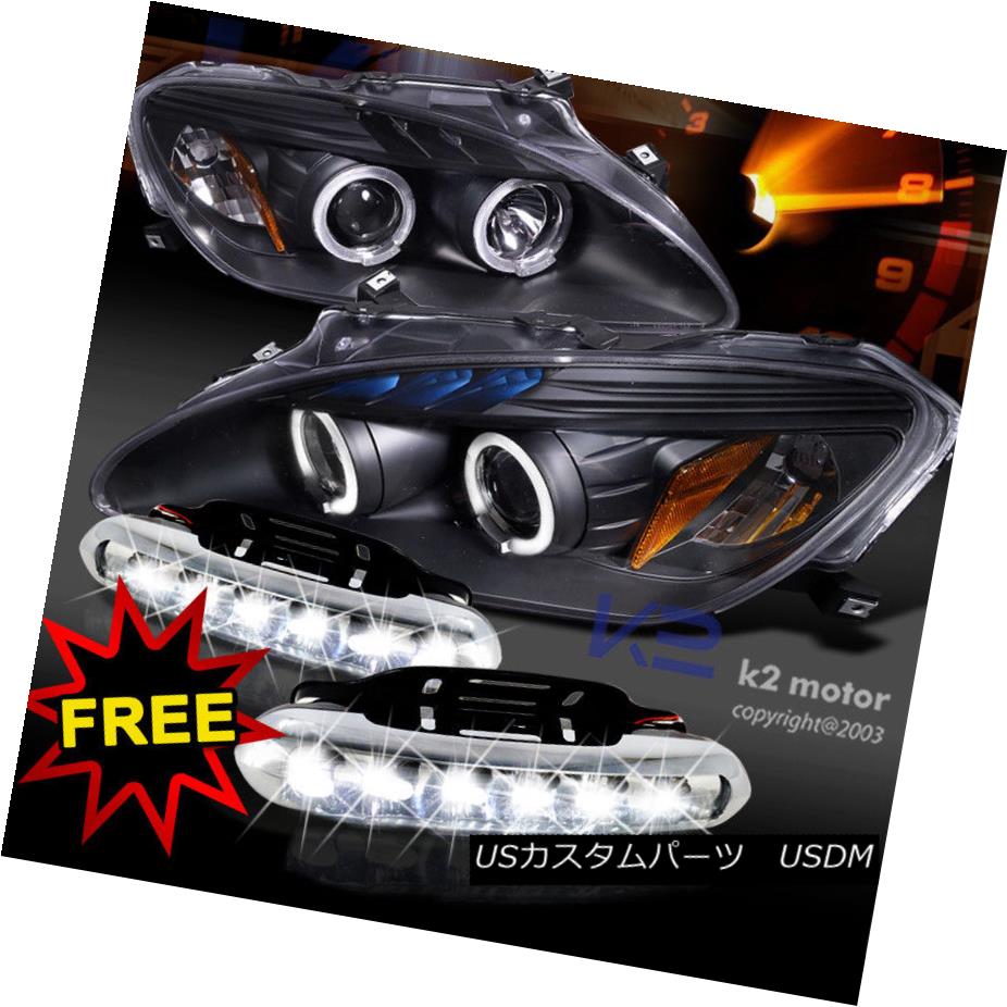 ヘッドライト For 04-09 Honda S2000 Black Halo Projector Headlights+LED Bumper Fog Lamps 04-09ホンダS2000用ブラックハロープロジェクターヘッドライト+ LEDバンパーフォグランプ 【並行輸入品】