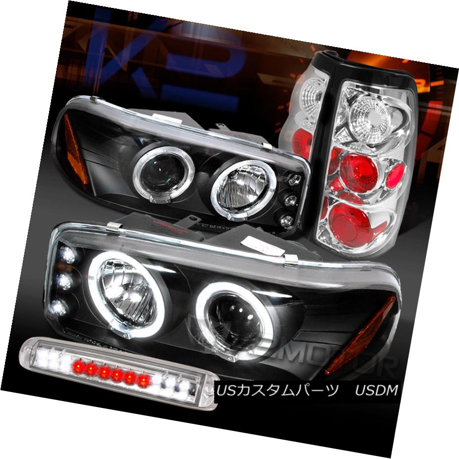ヘッドライト 04-06 Sierra Black Projector Headlights+Chrome Tail Lamps+Clear LED 3rd Brake 04-06シエラブラックプロジェクターヘッドライト+ Chr omeテールランプ+クリアLED第3ブレーキ 【並行輸入品】
