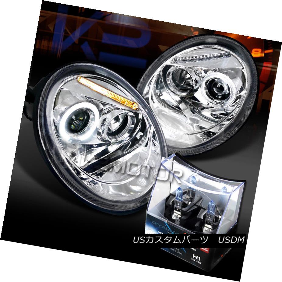 ライト ランプ 上品 Halo Chrome S Beetle Vw 98 05 For ヘッドライト Led H1ハロゲン電球 Vwビートルズsクロームハローledプロジェクターヘッドライト 98 05 Bulbs Halogen Headlight H1 Projector