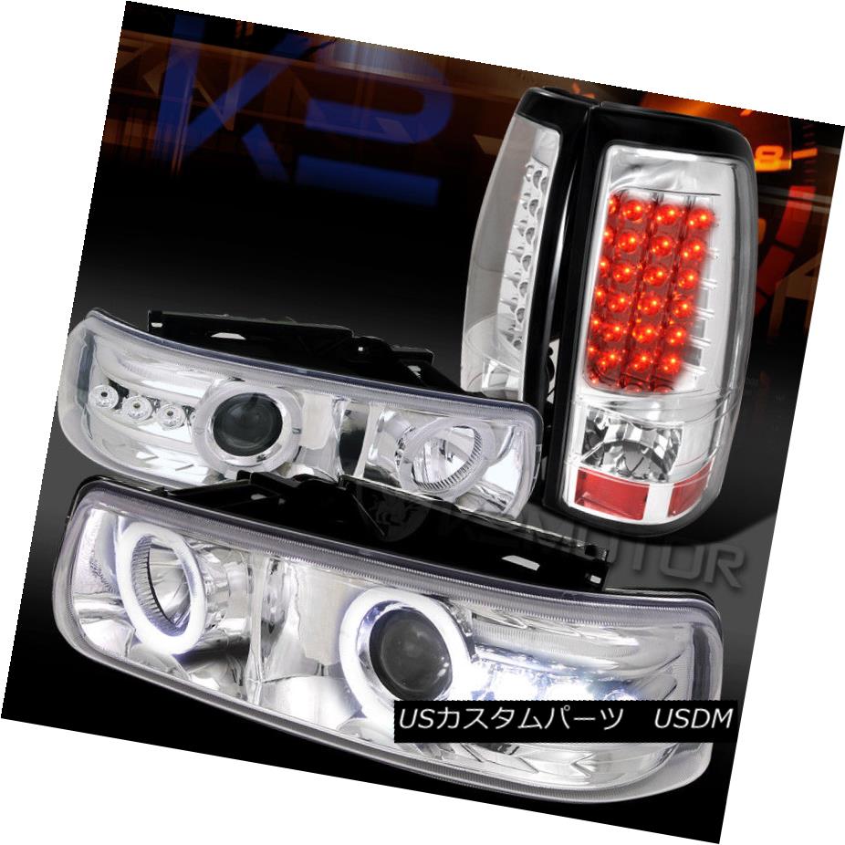 ヘッドライト 99-02 Silverado Chrome Halo LED Projector Headlights+Clear LED Tail Lamps 99-02 Silverado Chrome Halo LEDプロジェクターヘッドライト+ Cle ar LEDテールランプ 【並行輸入品】 48,840円