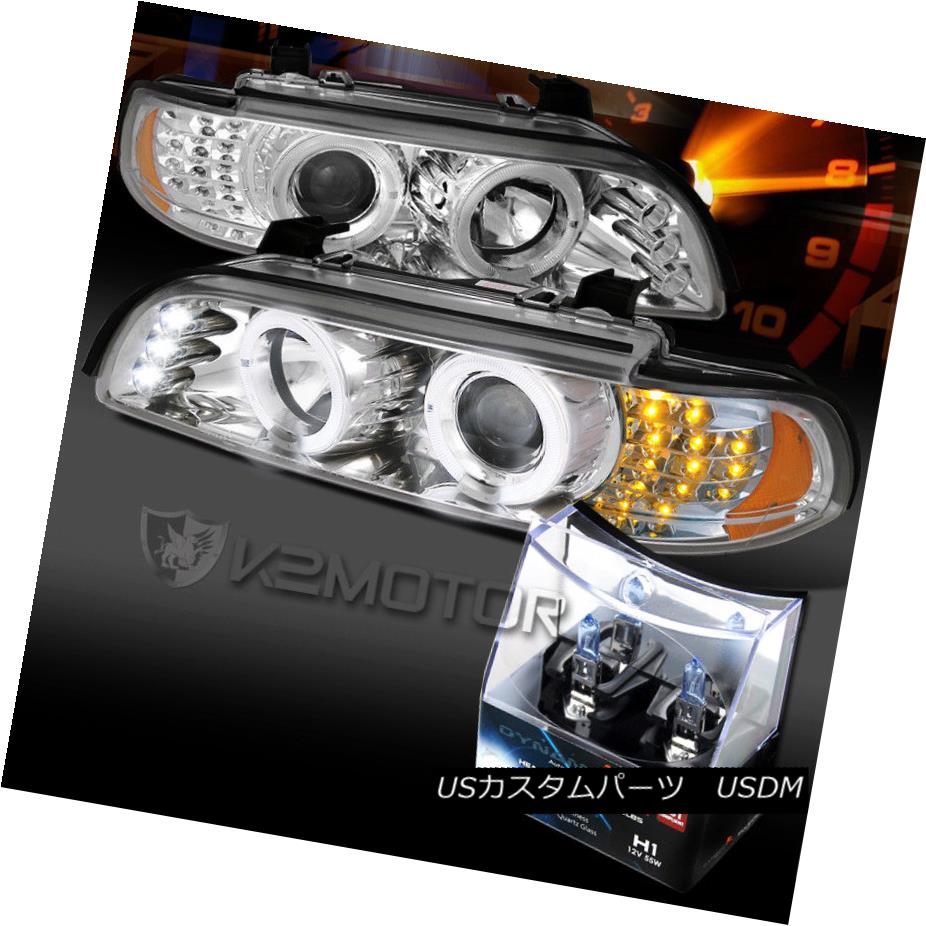 ヘッドライト 01-03 BMW E39 525 530 Chrome LED Signal Projector Headlights+H1 Halogen Bulbs 01-03 BMW E39 525 530クロームLEDシグナルプロジェクターヘッドライト+ H1ハロゲン電球 【並行輸入品】