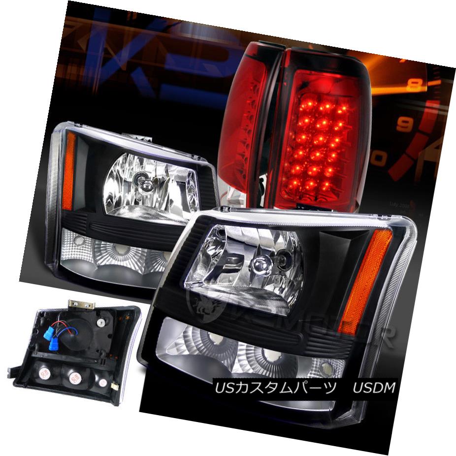 ヘッドライト 03-06 Silverado 1500/2500 Black 2in1 Headlights+Bumper Lamps+Red LED Tail Lights 03-06 Silverado 1500/2500 Black 2in1ヘッドライト+バーン 、ランプごと+レッドLEDテールライト 【並行輸入品】