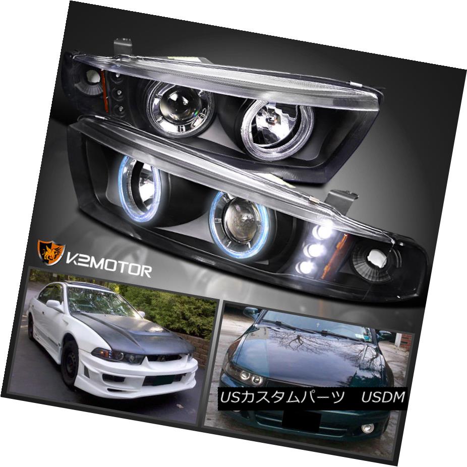 ヘッドライト 1999-2003 Mitsubishi Galant LED+Halo Projector Headlights Black Left+Right 1999-2003 Mitsubishi Galant LED + Haloプロジェクターヘッドライトブラック左+右 【並行輸入品】