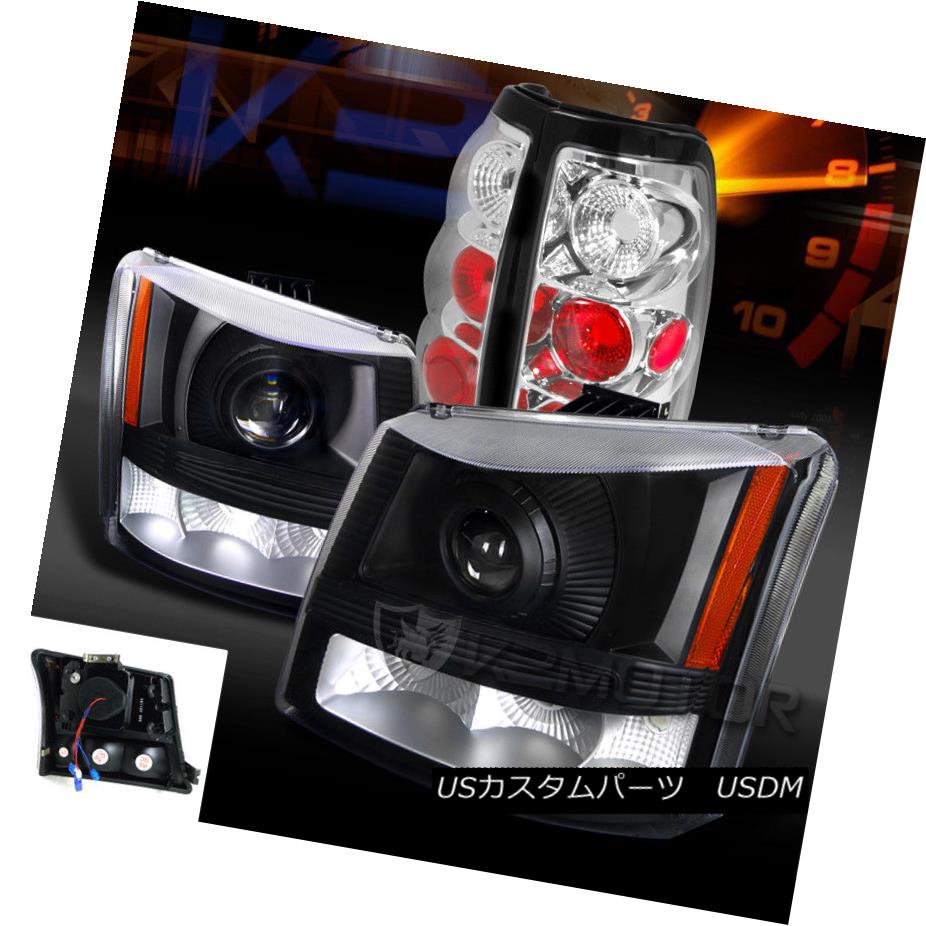 ヘッドライト 03-06 Silverado 1500 2500 Black Projector Headlights+Clear Tail Brake Lamps 03-06 Silverado 1500 2500ブラックプロジェクターヘッドライト+ Cle arテールブレーキランプ 【並行輸入品】