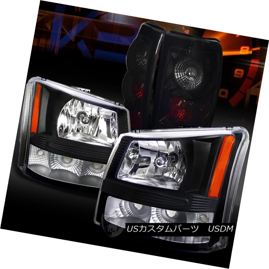 ヘッドライト 03-06 Silverado Pickup 1PC Style Black Headlights+Glossy Black Tail Lamps 03-06シルバラードピックアップ1PCスタイルブラックヘッドライト+グロー ssyブラックテールランプ 【並行輸入品】