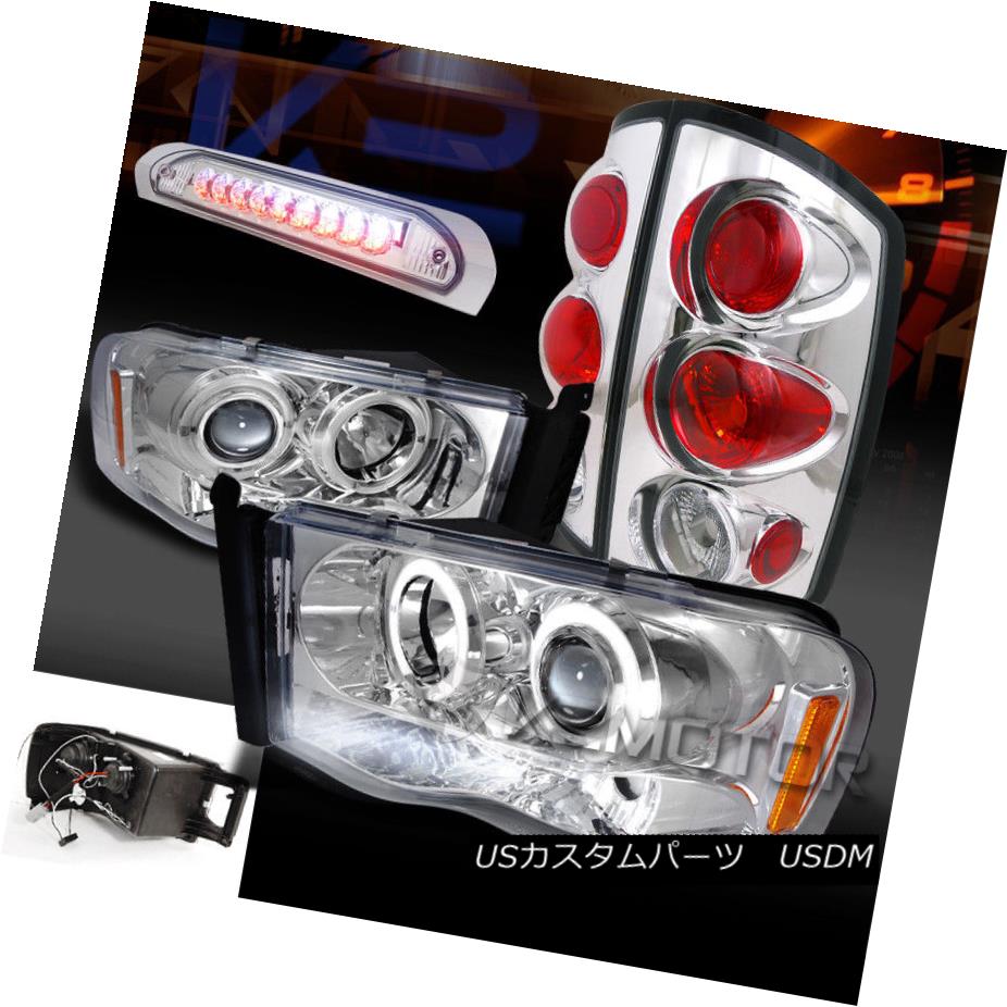 ヘッドライト 02-05 Ram 1500/2500 Chrome Halo Projector Headlights+Tail Lamps+LED 3rd Brake 02-05 Ram 1500/2500クロームハロープロジェクターヘッドライト+タイ lランプ+ LED第3ブレーキ 【並行輸入品】
