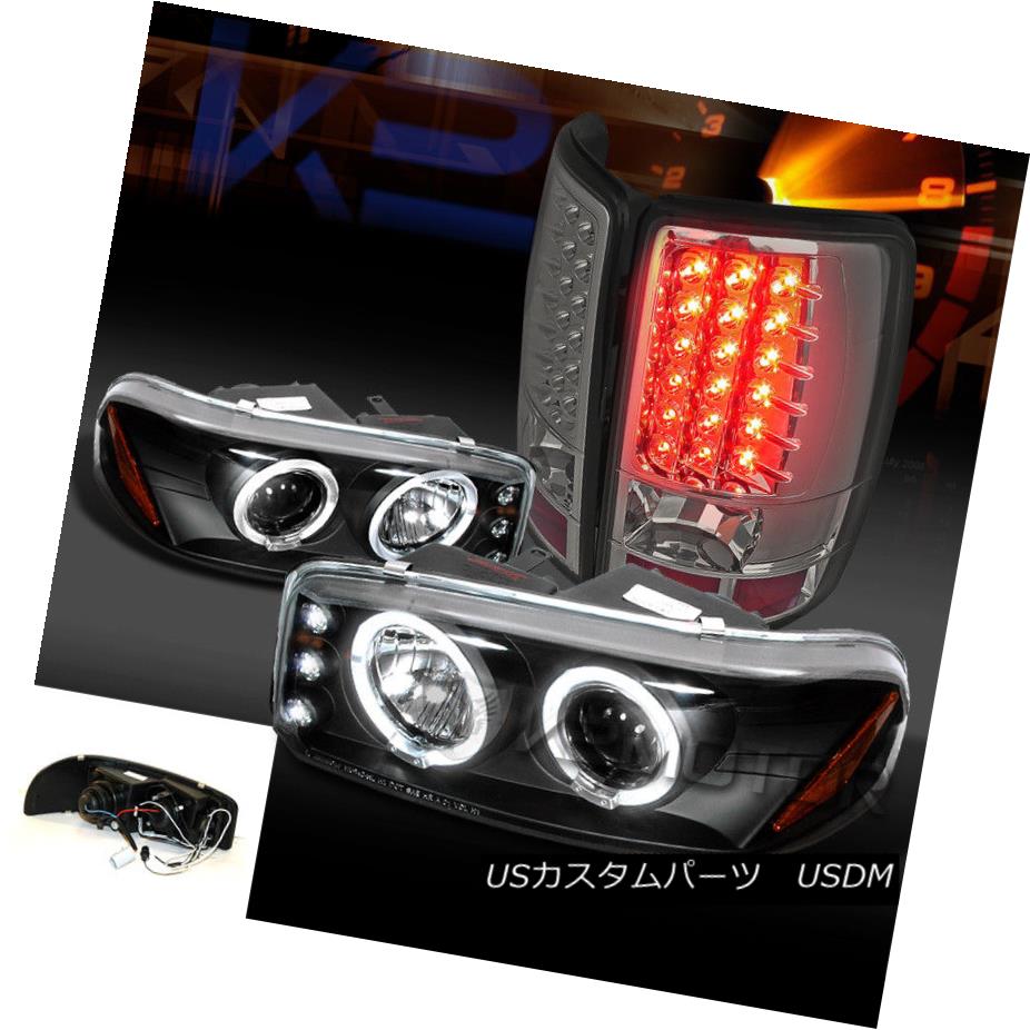 ヘッドライト 00-06 GMC Yukon Denali Black Halo Projector Headlights+Smoke LED Rear Tail Lamps 00-06 GMCユーコンデナリブラックハロープロジェクターヘッドライト+スモール ke LEDリアテールランプ 【並行輸入品】