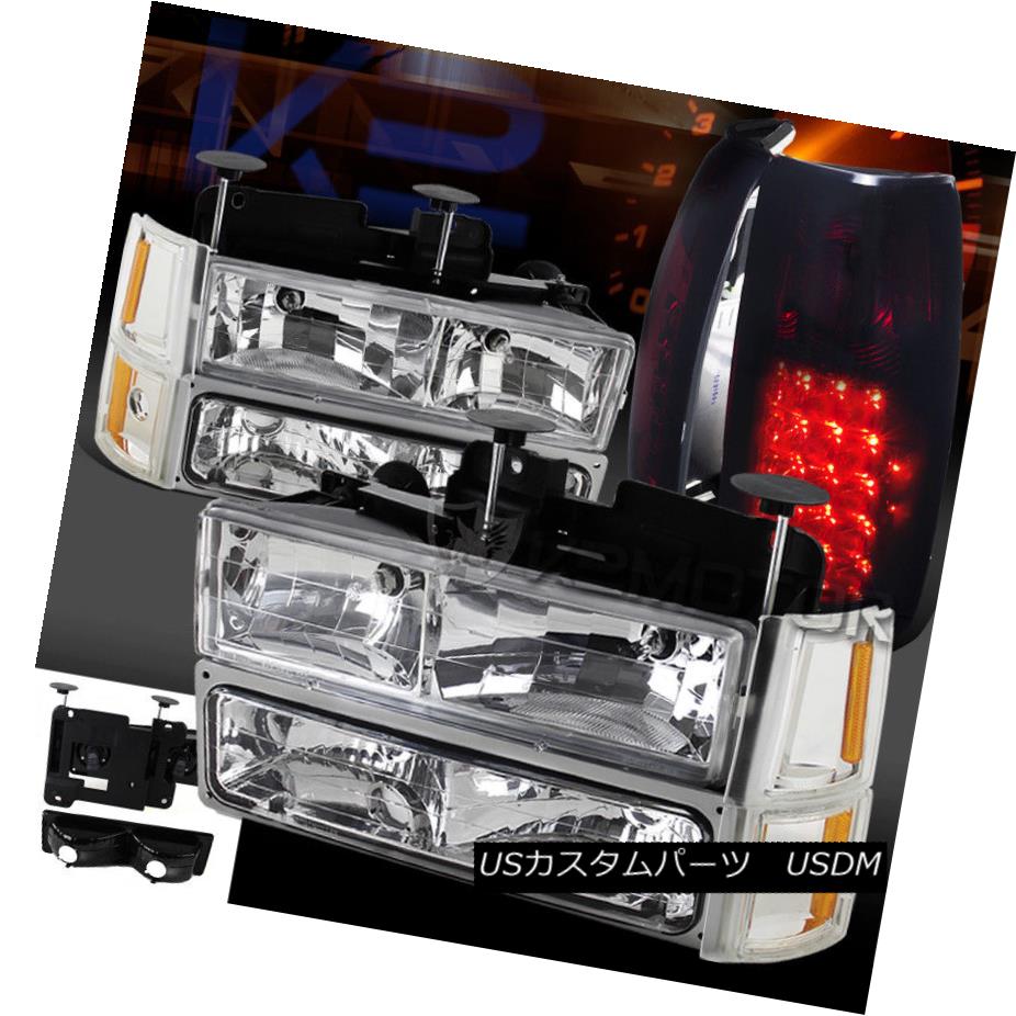 ヘッドライト 94-98 GMC C10 Chrome Headlights Bumper Corner Lights+Red Smoke LED Tail Lamps 94-98 GMC C10クロームヘッドライトバンパーコーナーライト+レッドスモークLEDテールランプ 【並行輸入品】 45,012円