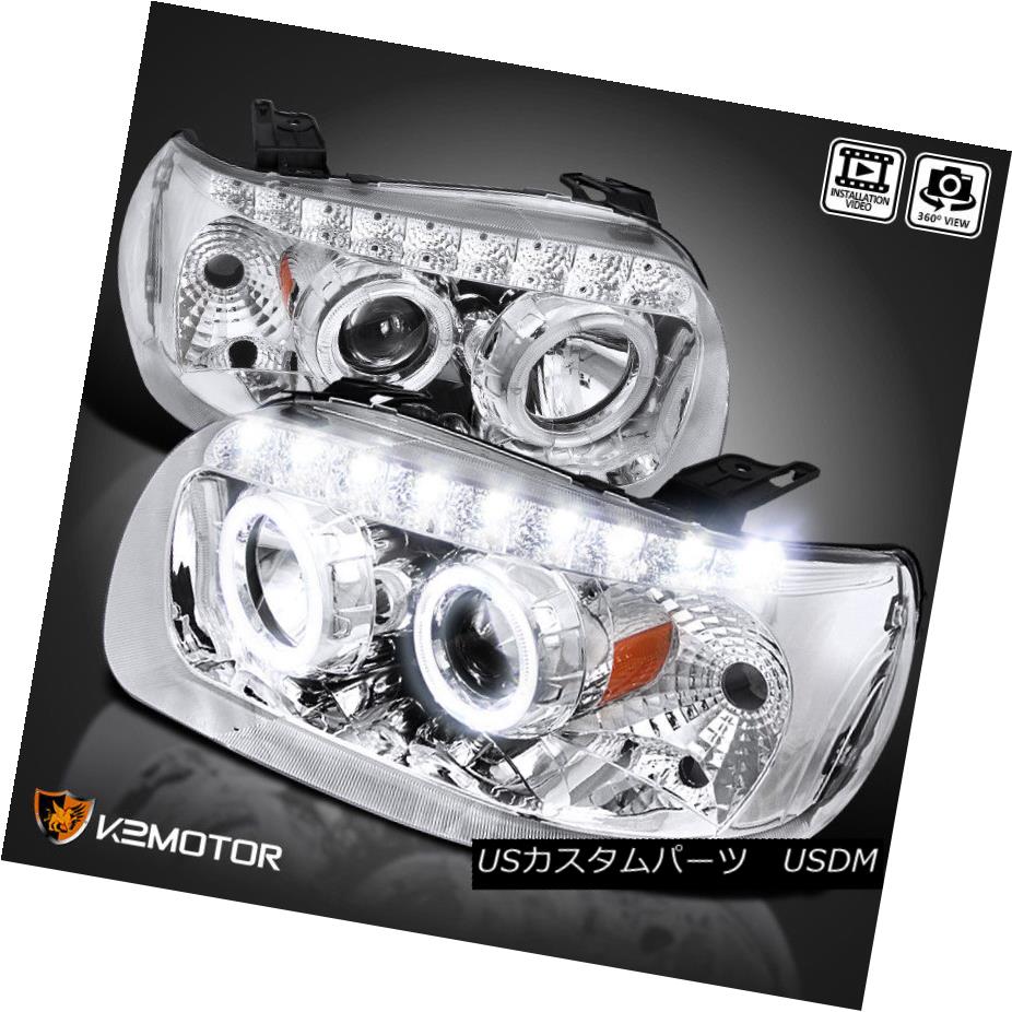 ヘッドライト 05-07 Escape Dual Halo Rim Projector SMD LED Headlights Chrome Head Lamps 05-07エスケープデュアルハローリムプロジェクターSMD LEDヘッドライトクロームヘッドランプ 【並行輸入品】