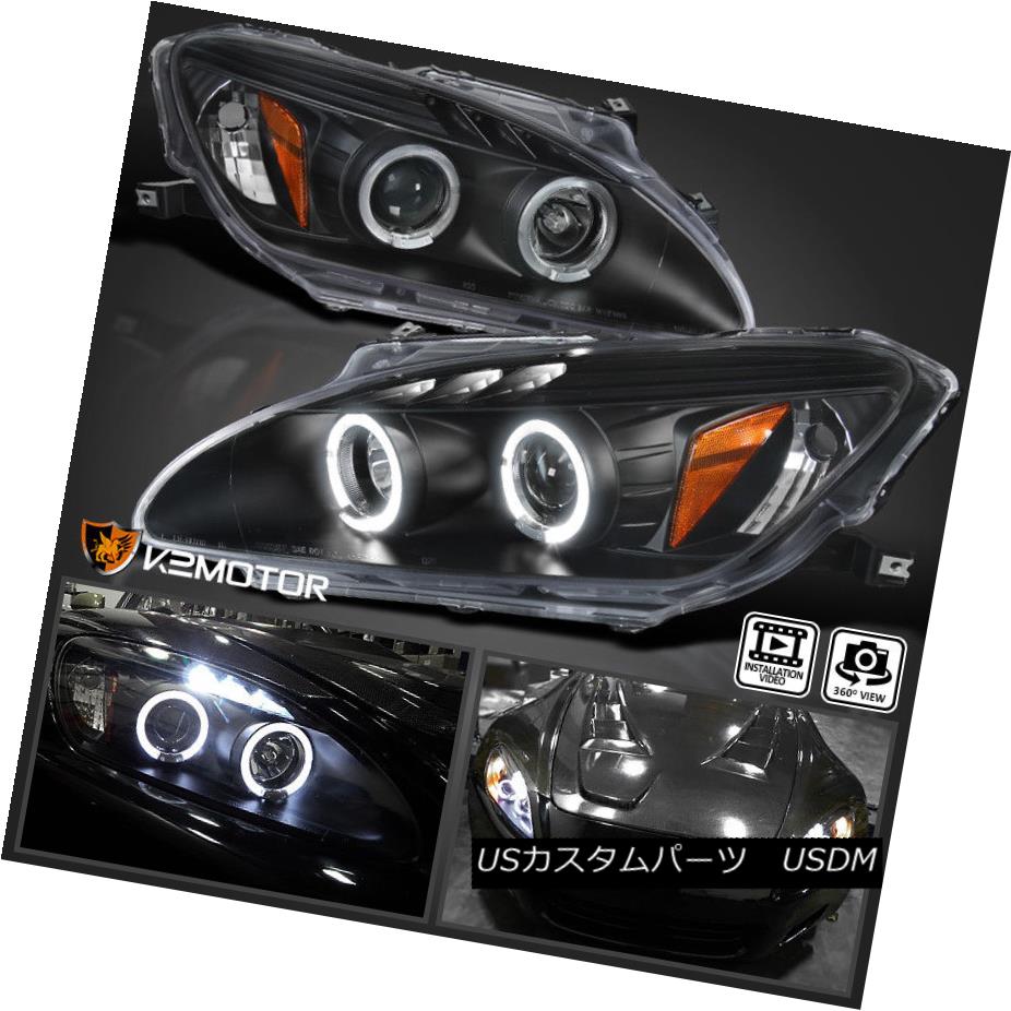 ヘッドライト For 2004-2009 Honda S2000 AP2 Halo LED Projector Headlights Black Left+Right 2004-2009ホンダS2000 AP2用Halo LEDプロジェクターヘッドライトブラック左+右 【並行輸入品】