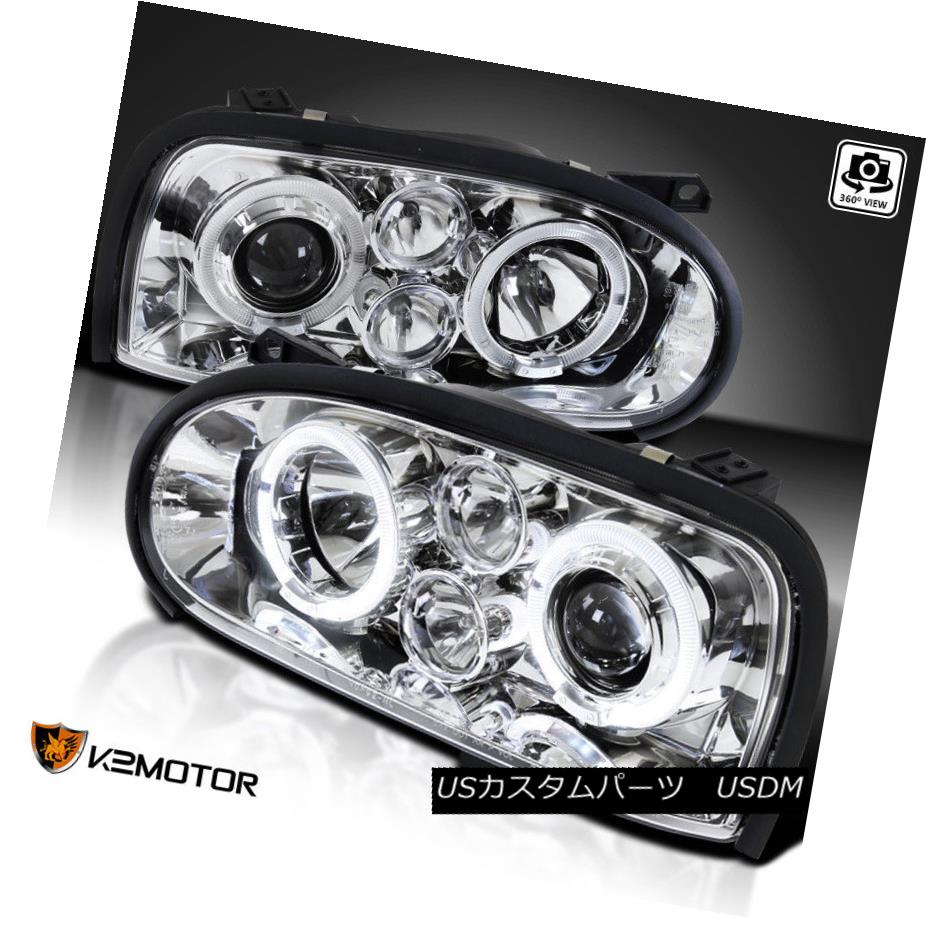 ヘッドライト For 1993-1998 VW Golf Mk3 LED Projector Headlights+Fog Lamps Replacement Pair 1993-1998 VWゴルフMk3 LEDプロジェクターヘッドライト+フォグランプ交換用ペア 【並行輸入品】