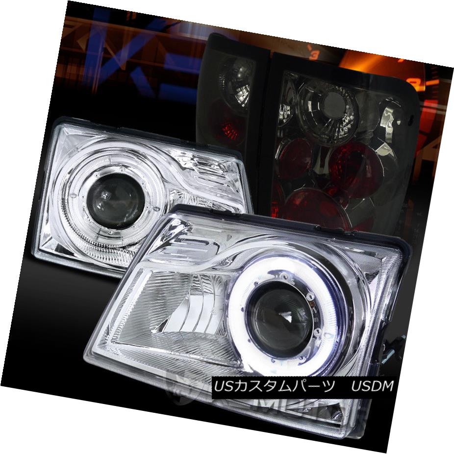 ヘッドライト 98-00 Ford Ranger Chrome Halo Projector Headlights+Smoke Tail Lamps 98-00 Ford Rangerクロームハロープロジェクターヘッドライト+スモーキー keテールランプ 【並行輸入品】