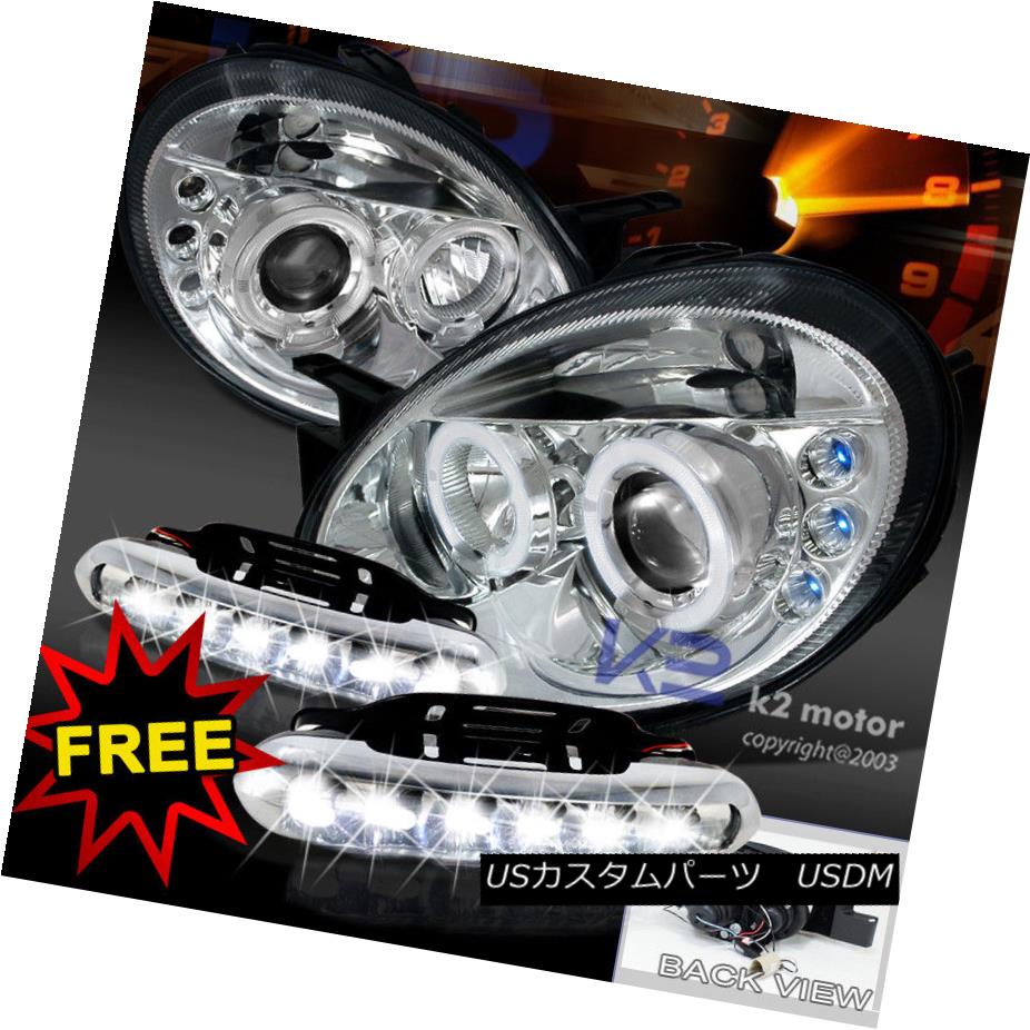 ヘッドライト 03-05 Dodge Neon Chrome Halo Projector Headlight+LED DRL Driving Fog Lamps 03-05 Dodge Neon Chrome Haloプロジェクターヘッドライト+ LED DRLドライビングフォグランプ 【並行輸入品】