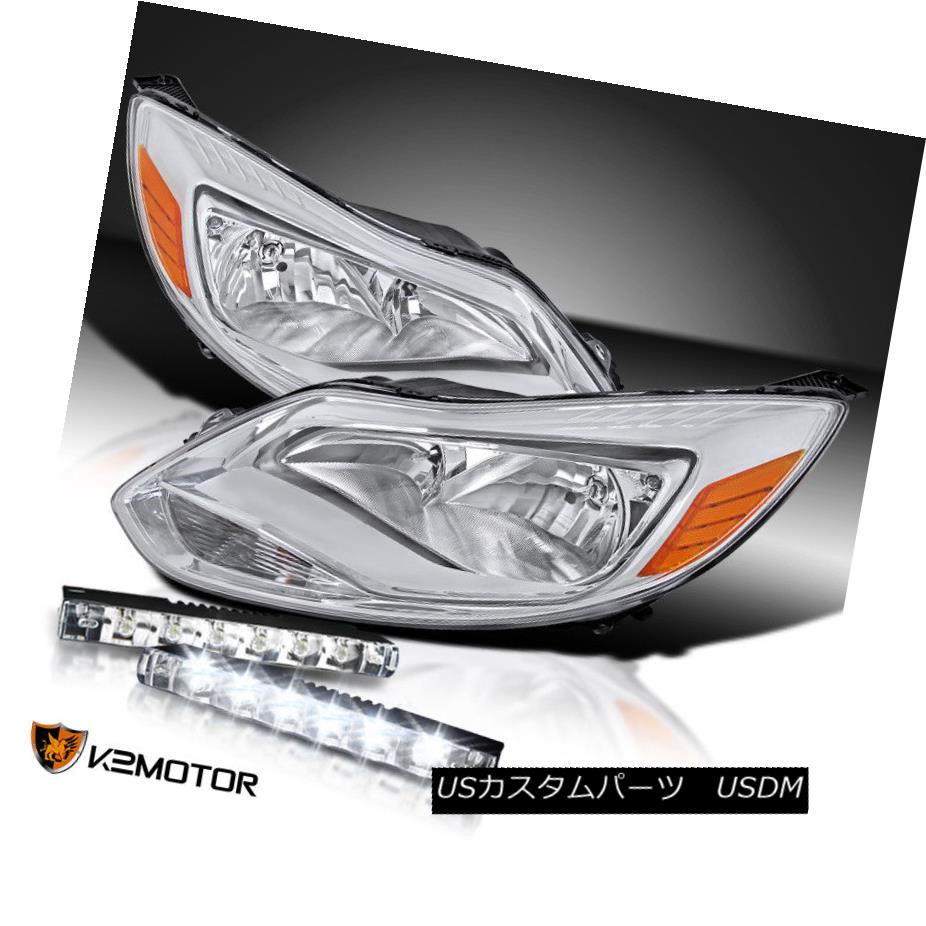 ヘッドライト 12-14 Ford Focus S SE Titanium Chrome Amber Headlights+Clear 6-LED DRL Fog Lamps 12-14 Ford Focus S SEチタニウムクロムアンバーヘッドライト+ Cle ar 6-LED DRLフォグランプ 【並行輸入品】